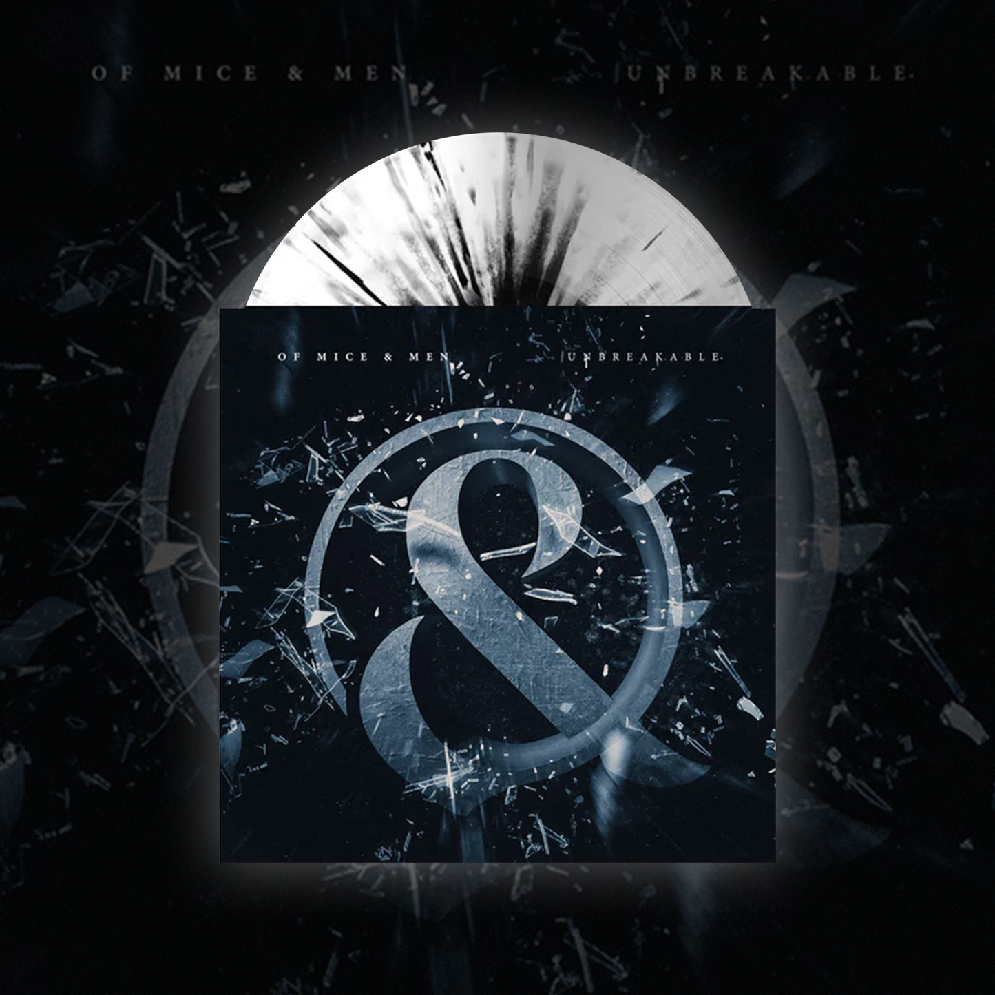 UNBREAKABLE/BACK TO ME - HALF WHITE/HALF GREY WITH BLACK SPLATTER 7" VINYL